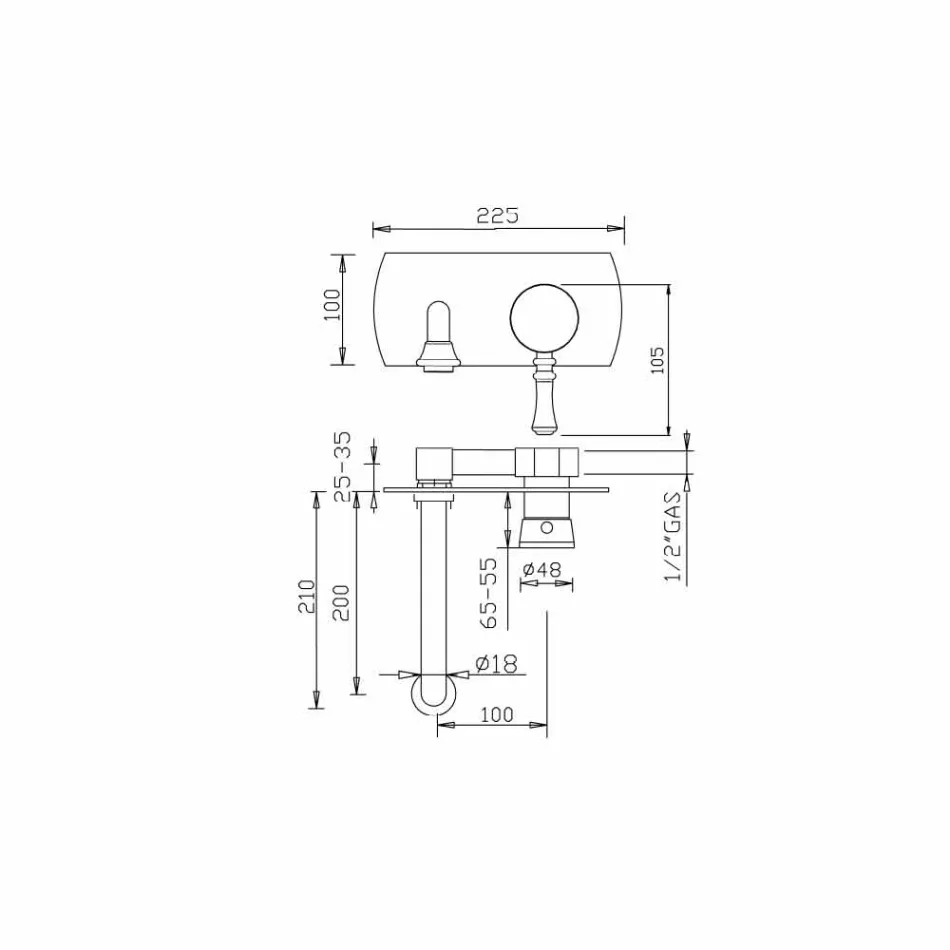 Wyprodukowano we Włoszech Bateria jednopłytowa Design - Neno Viadurini