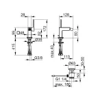 Jednouchwytowa bateria bidetowa z kwadratowym odpływem - Erik Viadurini