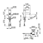 Jednouchwytowa bateria umywalkowa z mosiądzu Okrągły design - Antilio Viadurini
