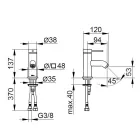 Jednouchwytowa bateria umywalkowa z mosiądzu Okrągły design - Antilio Viadurini