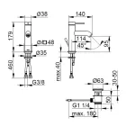 Jednouchwytowa bateria umywalkowa z mosiądzu Okrągły design - Antilio Viadurini