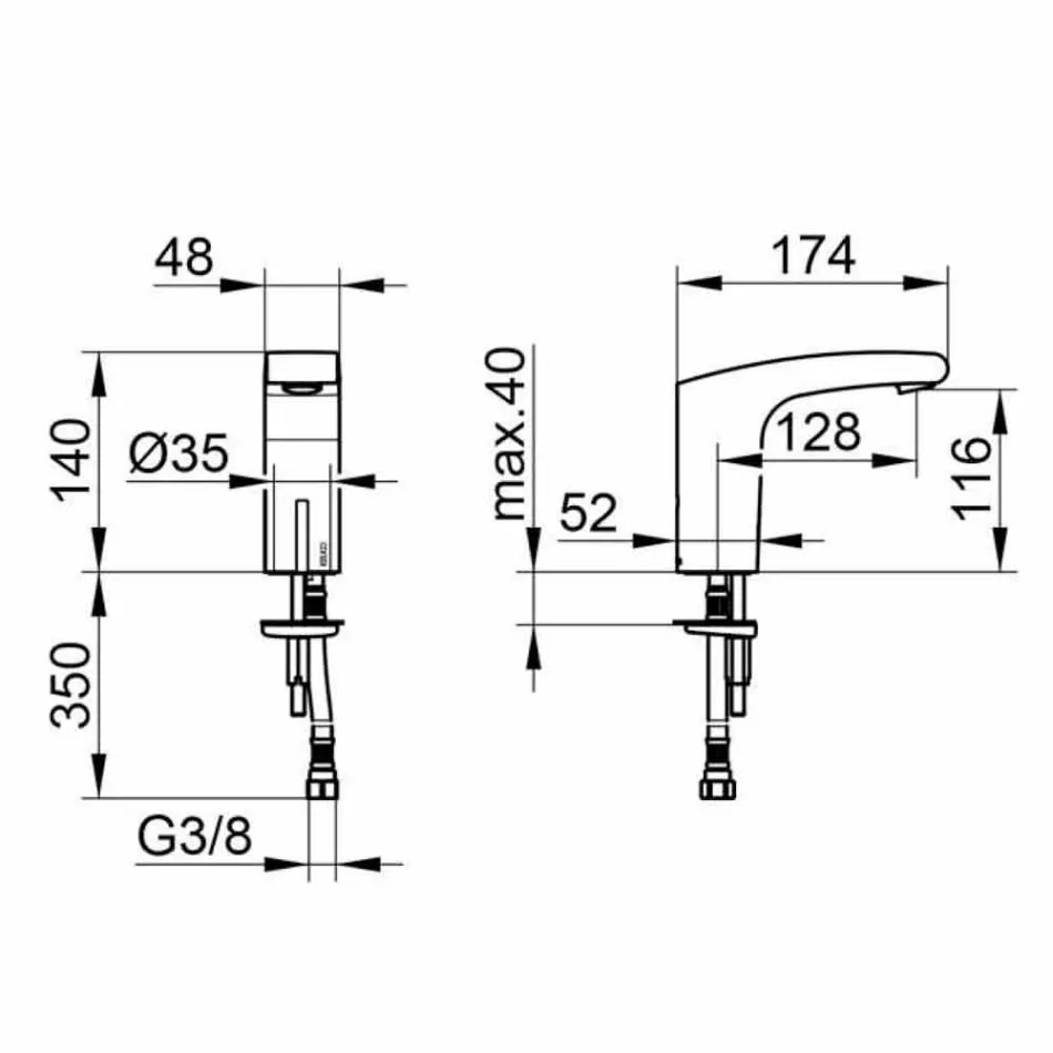 Nowoczesna metalowa bateria umywalkowa z czujnikiem podczerwieni - Gonzo Viadurini