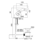 Jednootworowa mosiężna bateria bidetowa z odpływem w klasycznym stylu - Ercolina Viadurini