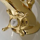 Bateria bidetowa z pojedynczym otworem, mosiądz, z klasycznymi uchwytami motylkowymi – Fioretta Viadurini