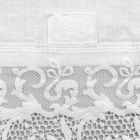 Lniany bieżnik z białą koronką, włoska jakość luksusowa - Farnese Viadurini