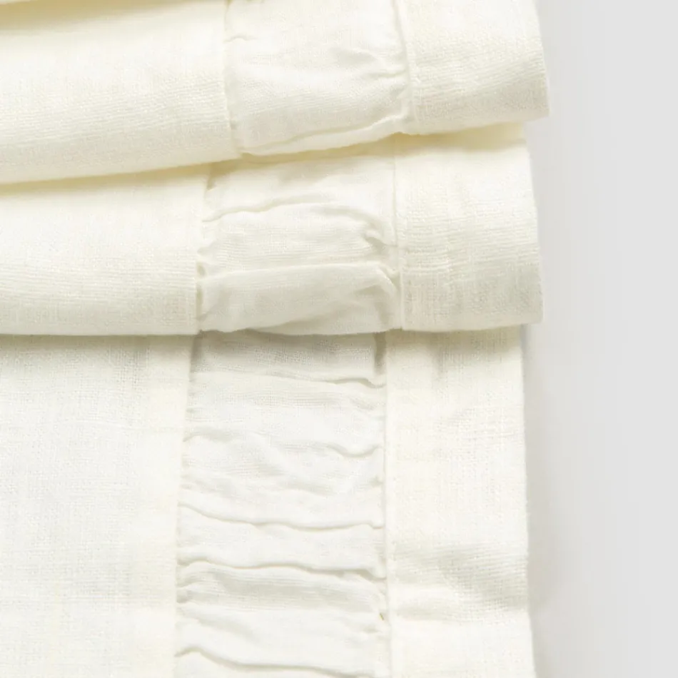 Chodnik z grubego lnu w kolorze naturalnej bieli z włoskim luksusowym wytłoczeniem – Limao Viadurini