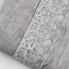 Lniana torba do przechowywania poszwy na kołdrę z koronką Sinergia i guzikami - Energis Viadurini