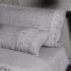 Lniana torba do przechowywania poszwy na kołdrę z koronką Sinergia i guzikami - Energis Viadurini