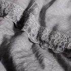 Lniana torba do przechowywania poszwy na kołdrę z koronką Sinergia i guzikami - Energis Viadurini