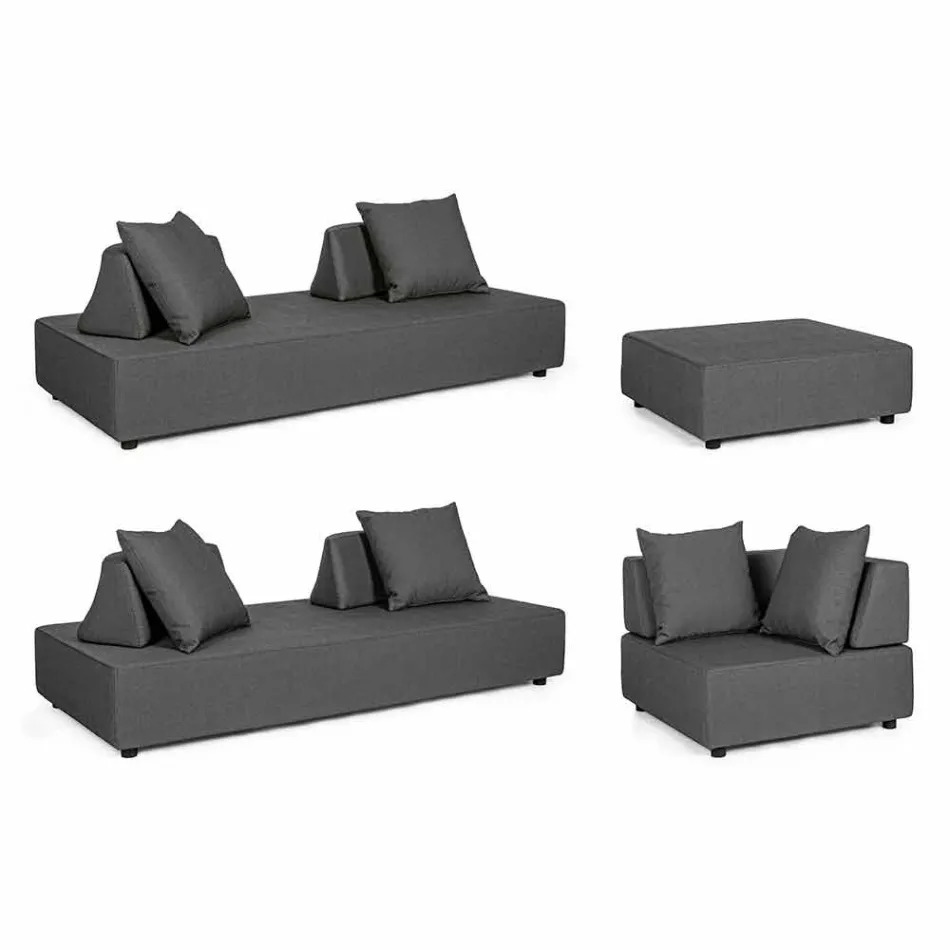 Narożny salon nowoczesny design z tkaniny Homemotion - Benito Viadurini