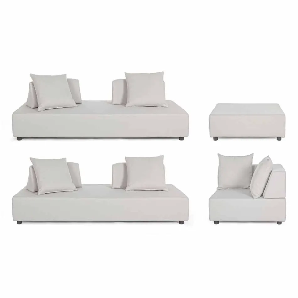 Narożny salon nowoczesny design z tkaniny Homemotion - Benito Viadurini