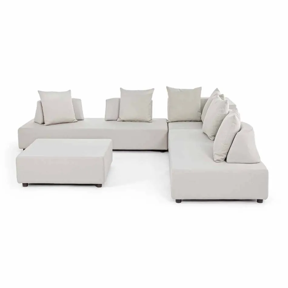 Narożny salon nowoczesny design z tkaniny Homemotion - Benito Viadurini