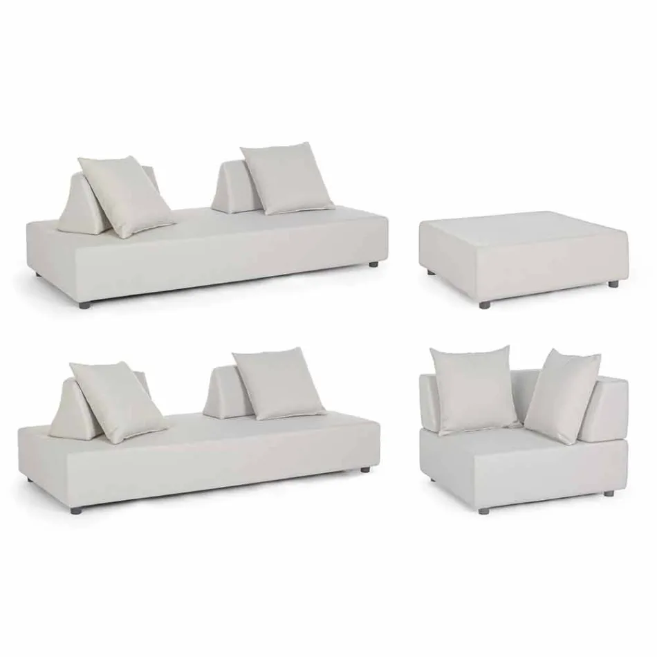 Narożny salon nowoczesny design z tkaniny Homemotion - Benito Viadurini