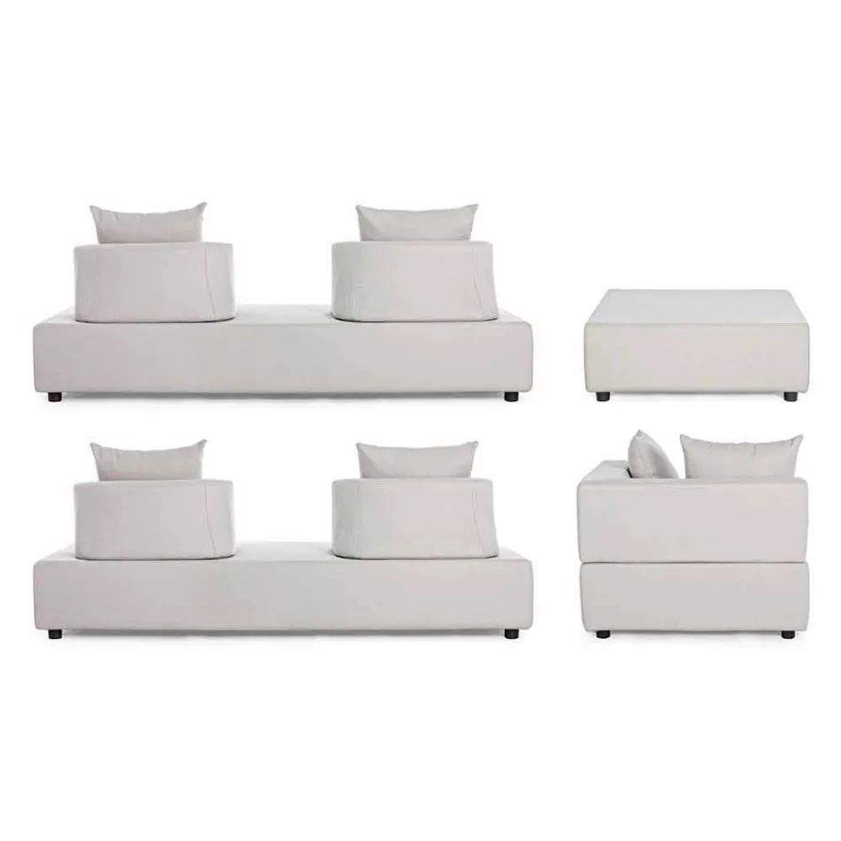 Narożny salon nowoczesny design z tkaniny Homemotion - Benito Viadurini