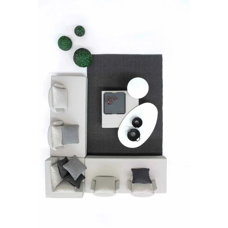 Narożny salon nowoczesny design z tkaniny Homemotion - Benito Viadurini