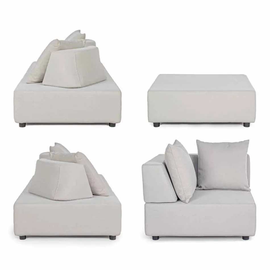 Narożny salon nowoczesny design z tkaniny Homemotion - Benito Viadurini