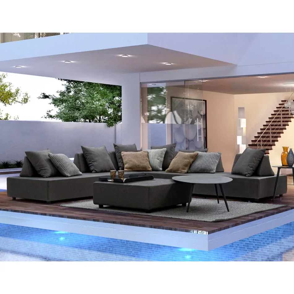 Narożny salon nowoczesny design z tkaniny Homemotion - Benito Viadurini