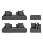 Narożny salon nowoczesny design z tkaniny Homemotion - Benito Viadurini