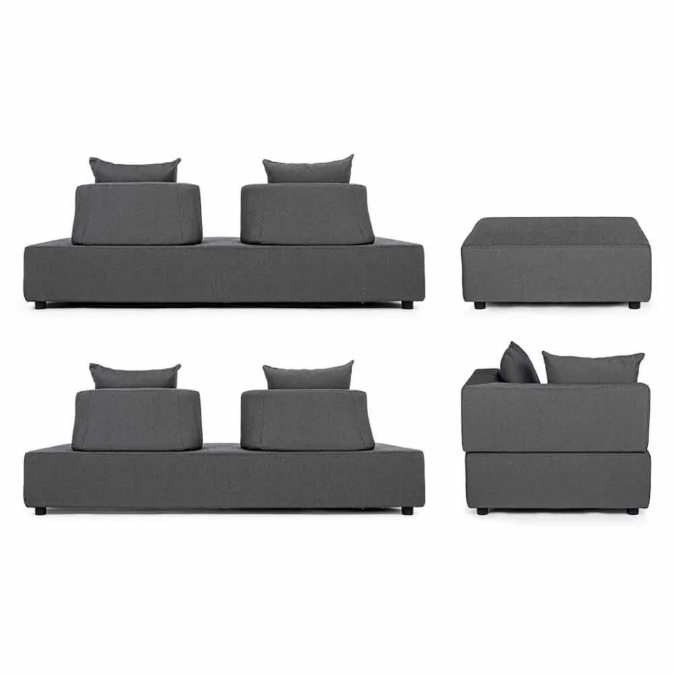 Narożny salon nowoczesny design z tkaniny Homemotion - Benito Viadurini