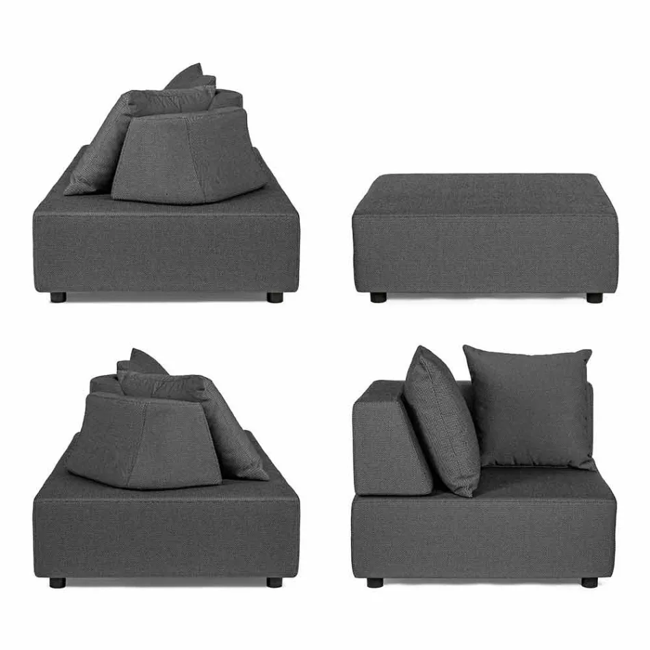 Narożny salon nowoczesny design z tkaniny Homemotion - Benito Viadurini