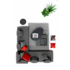 Narożny salon nowoczesny design z tkaniny Homemotion - Benito Viadurini