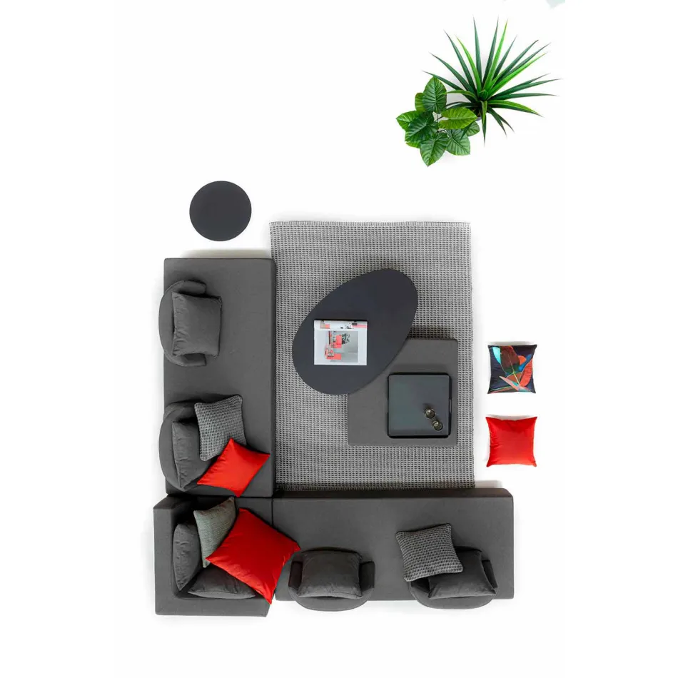 Narożny salon nowoczesny design z tkaniny Homemotion - Benito Viadurini