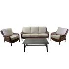 salon z 2 fotelami, 1 sofą i 1 stolikiem kawowym - parasol Viadurini