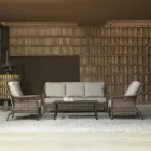 salon z 2 fotelami, 1 sofą i 1 stolikiem kawowym - parasol Viadurini