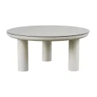 Pokój dzienny składający się z 2 foteli, 1 sofy i 2 stolików kawowych z aluminium - Fusion Viadurini