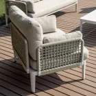 Pokój dzienny składający się z 2 foteli, 1 sofy i stolika kawowego z aluminium - Symphony Viadurini