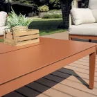 Pokój dzienny składający się z 2 foteli, 1 sofy i stolika kawowego z aluminium - Symphony Viadurini