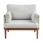 Pokój dzienny składający się z 2 foteli, 1 sofy i stolika kawowego z aluminium - Symphony Viadurini