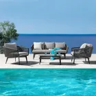 Salon składający się z 2 lub 3-osobowej sofy, foteli i stolika kawowego - Elios Viadurini