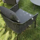 Salon składający się z sofy, foteli i 2 aluminiowych stolików kawowych - Yuma Viadurini