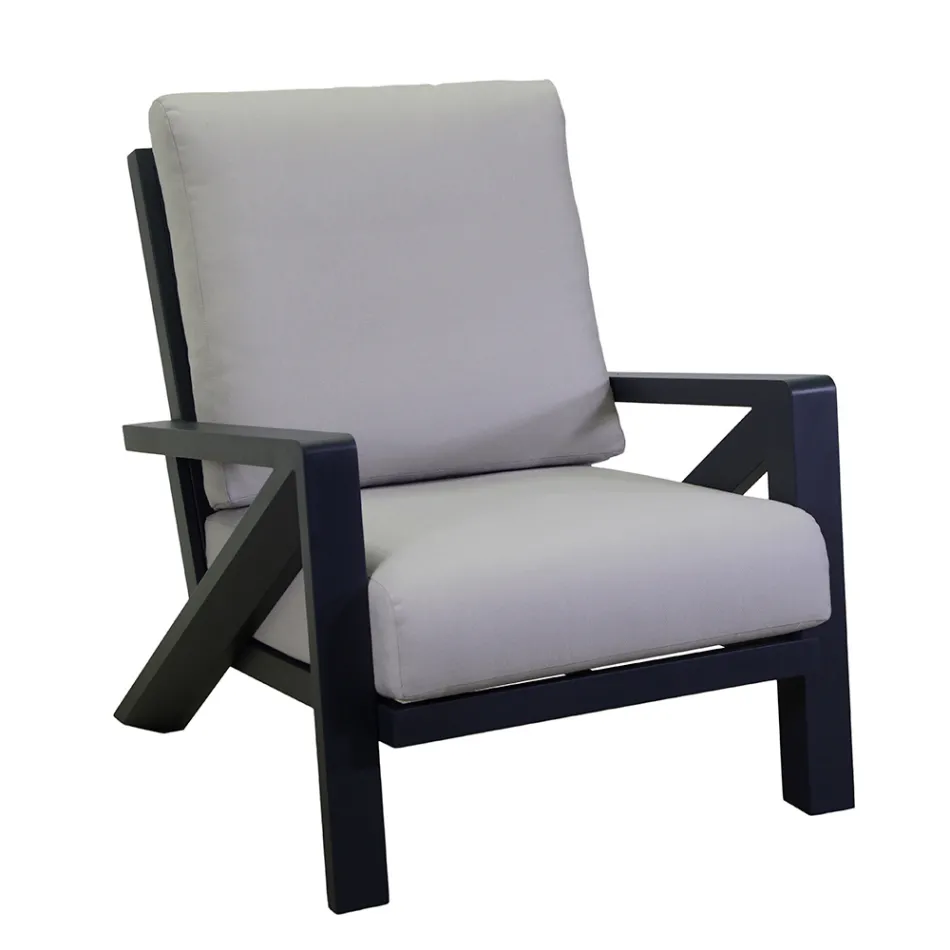 Salon składający się z sofy, stolika kawowego i foteli z podnóżkiem - Tablica ogłoszeń Viadurini