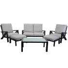 Salon składający się z sofy, stolika kawowego i foteli z podnóżkiem - Tablica ogłoszeń Viadurini