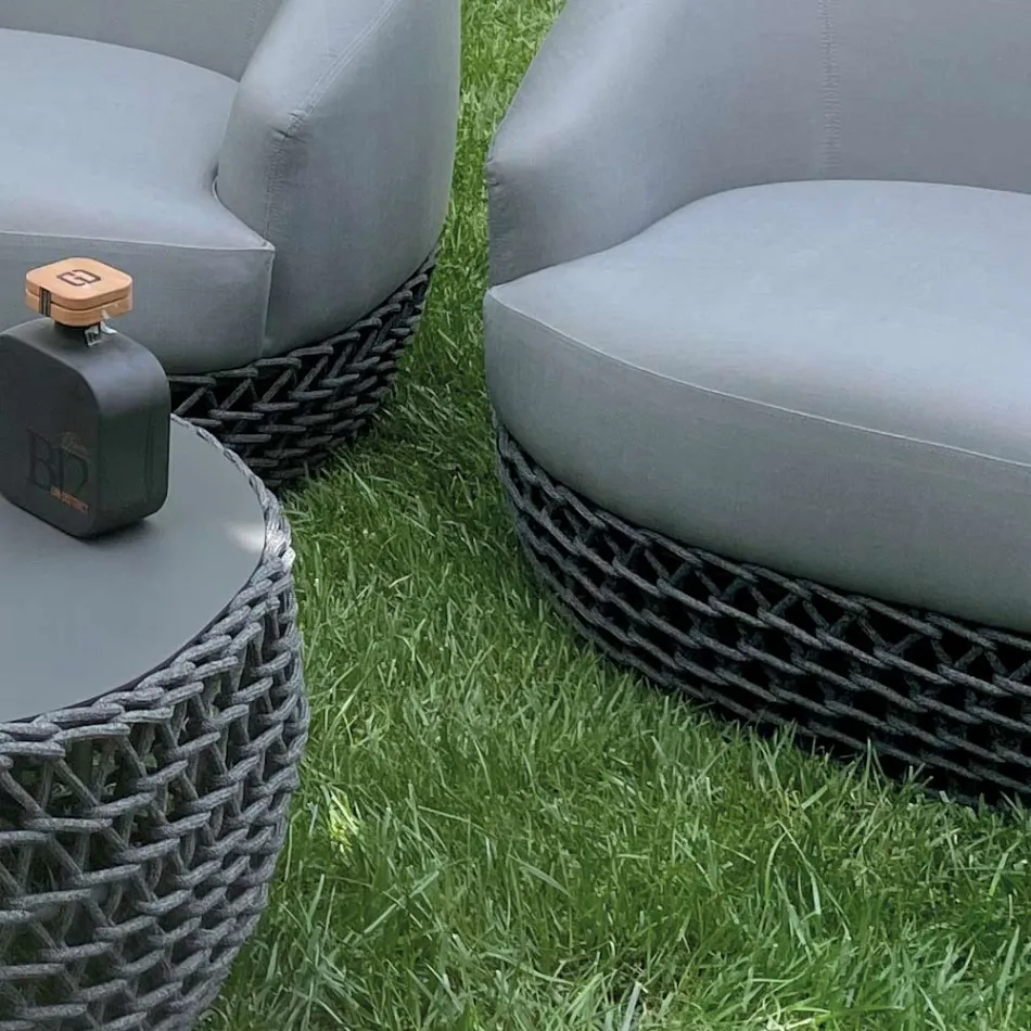 Zestaw wypoczynkowy z tkaniny tkanej na zewnątrz - Pixie Viadurini