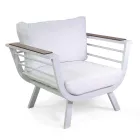 Salon zewnętrzny składający się z 2 foteli i 1 aluminiowego stolika - Righello Viadurini