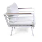 Salon zewnętrzny składający się z 2 foteli i 1 aluminiowego stolika - Righello Viadurini