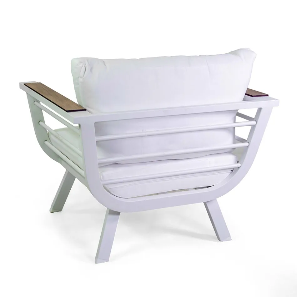 Salon zewnętrzny składający się z 2 foteli i 1 aluminiowego stolika - Righello Viadurini