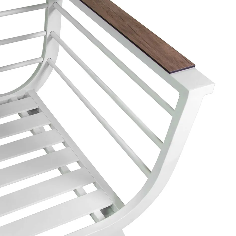 Salon zewnętrzny składający się z 2 foteli i 1 aluminiowego stolika - Righello Viadurini