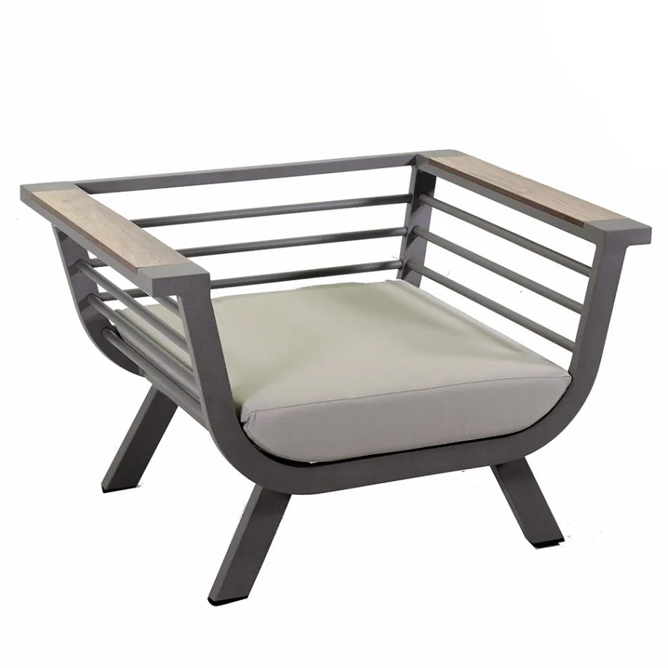 Salon zewnętrzny składający się z 2 foteli i 1 stolika kawowego - Righello Viadurini