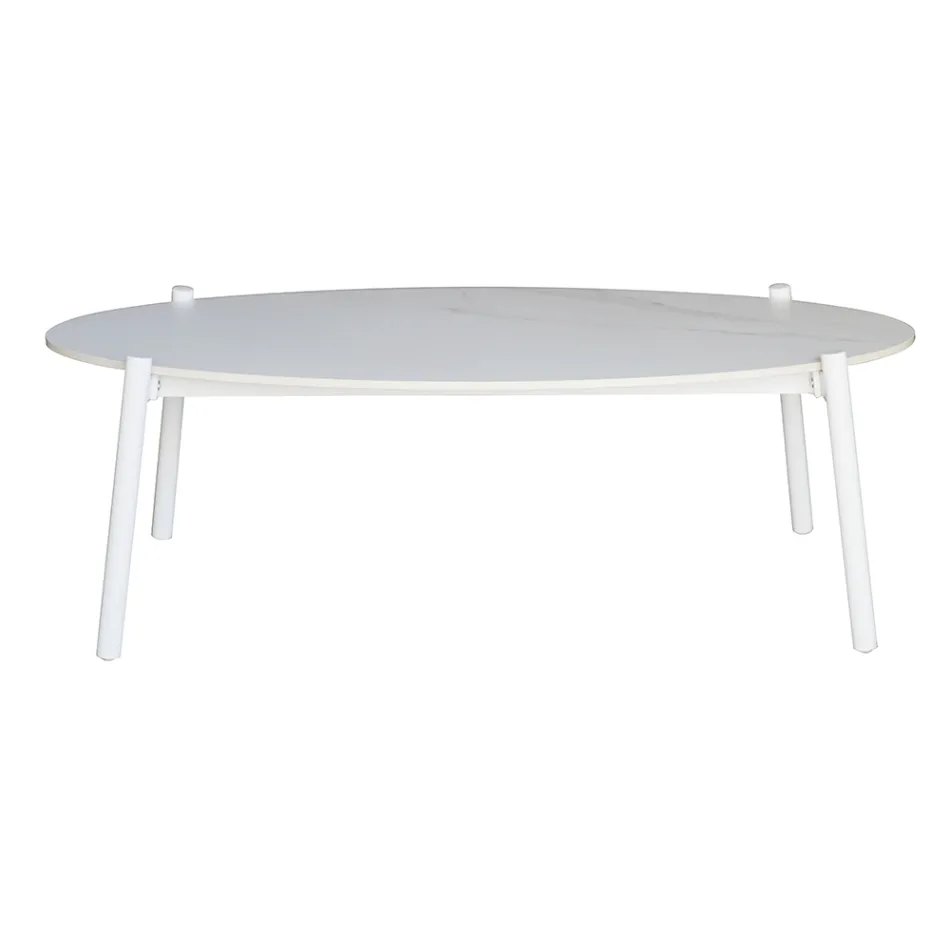 Salon zewnętrzny z poduszkami i zaokrąglonymi podłokietnikami - Zenith Viadurini