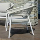 Salon zewnętrzny z zaokrąglonymi poduszkami i podłokietnikami - Zenith Viadurini