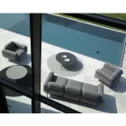 Salon na świeżym powietrzu z sofą i 2 fotelami z tkaniny Made in Italy - Suki Viadurini