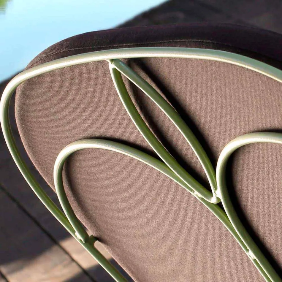 Salon na świeżym powietrzu z ręcznie wykonaną żelazną konstrukcją Made in Italy - Melinda Viadurini