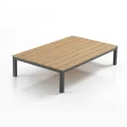 Pokój dzienny na świeżym powietrzu i wewnątrz składający się z 1 narożnej sofy i 1 stolika kawowego - Savoir Viadurini