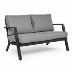 Zewnętrzny salon z aluminium z poduszkami pokrytymi tkaniną - Armonia Viadurini