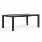 Zewnętrzny salon z aluminium z poduszkami pokrytymi tkaniną - Armonia Viadurini