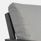 Zewnętrzny salon z aluminium z poduszkami pokrytymi tkaniną - Armonia Viadurini